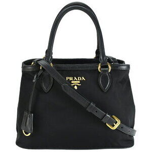 Prada handbag shoulder bag Tessuto leather Nero Black logo